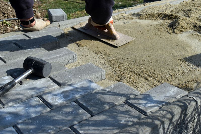 Paver patio installation site